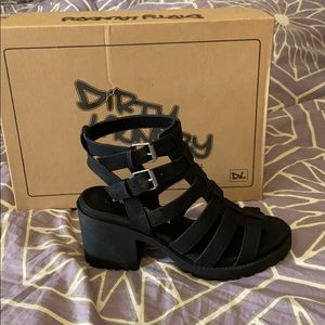 Black gladiator heels